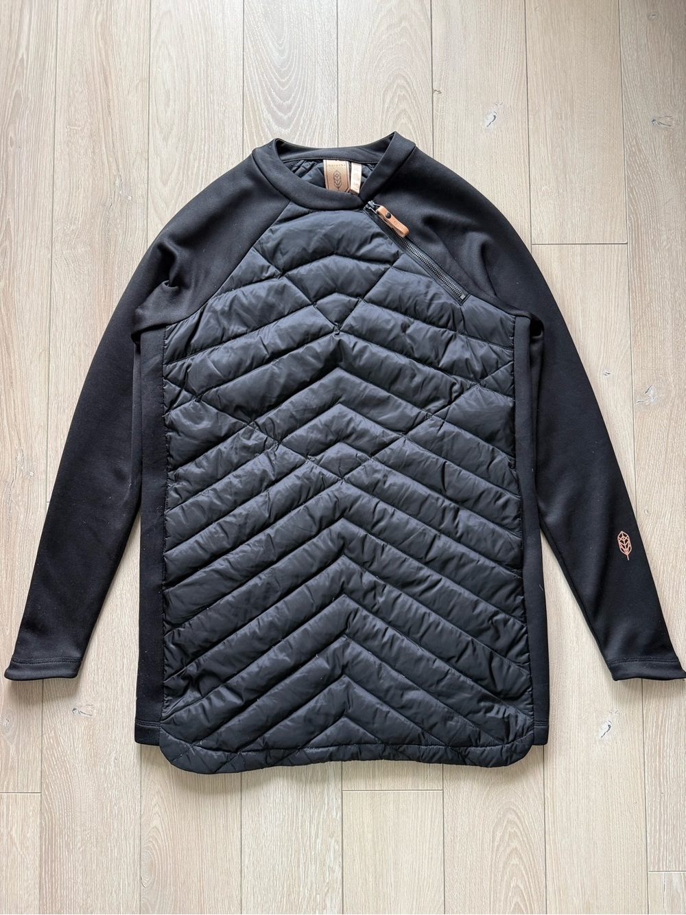Indigena Insulated Puffer Pullover Quilted Hybrid Jacket Black Women’s Size S